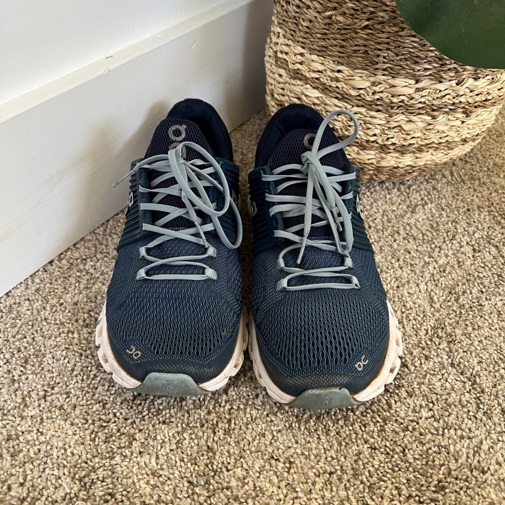 On Running Cloudswift Mens 8 Navy Blue Gray Helion CloudTec Sneakers